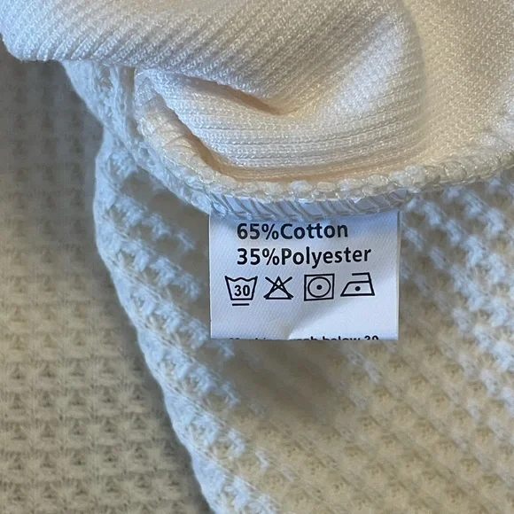 Cream Button Down Waffle Knit jacket - Picture 7 of 8